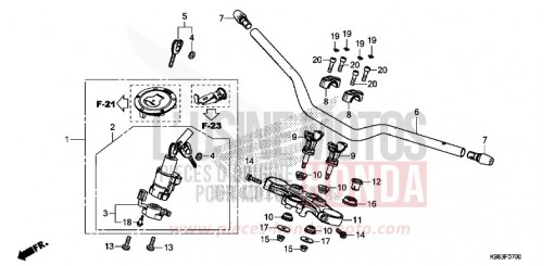 HANDLE PIPE/TOP BRIDGE CBF125NAJ de 2018
